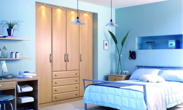 Blue Color Bedroom Interior