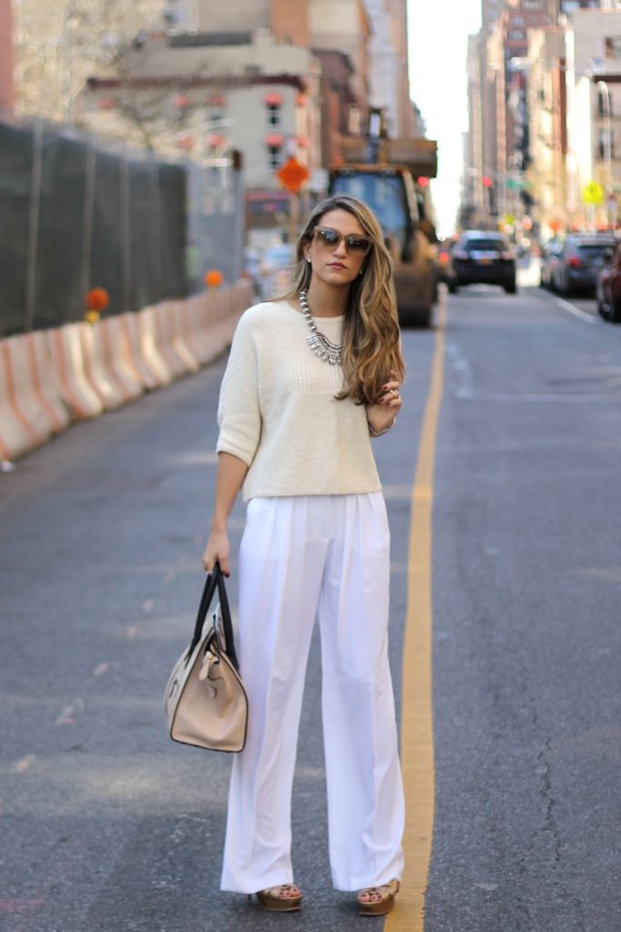 cropped jumper with palazzo pants