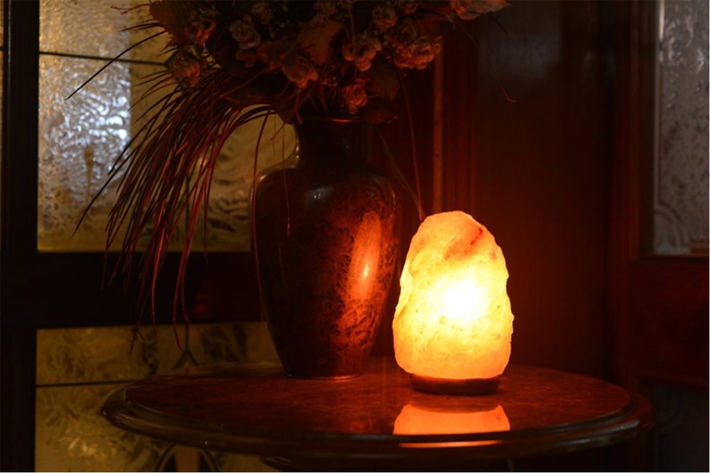 Salt Lamp on the Nightstand