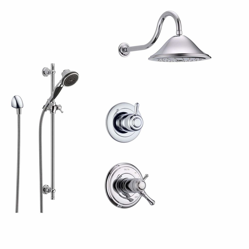 Delta Cassidy Chrome Shower System with Thermostatic Shower Handle