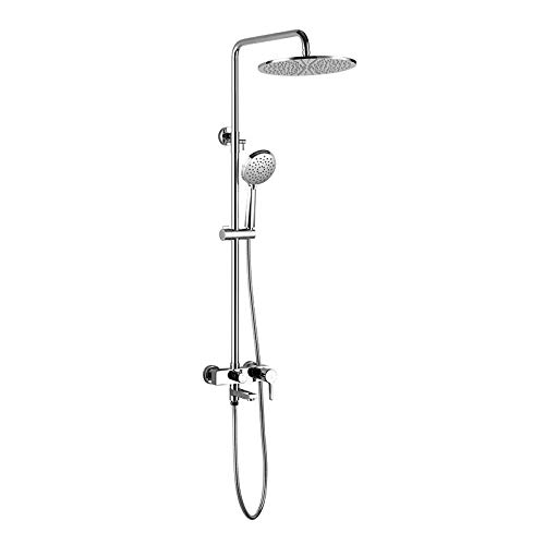 Thermostatic Shower Head Kit,Wall-Mounted Water-Saving Brass Body Adjustable Height Paint Rain Shower