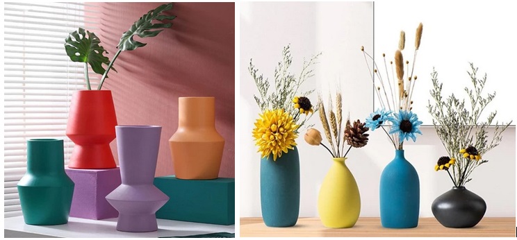 Use colorful vases
