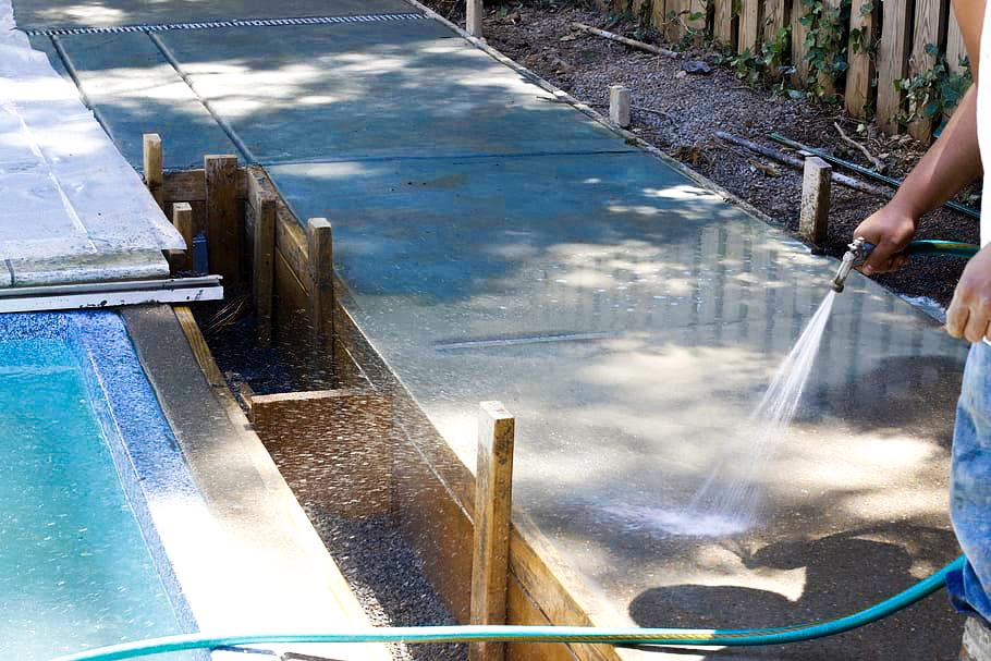 Cleaning Concrete Pool Deck