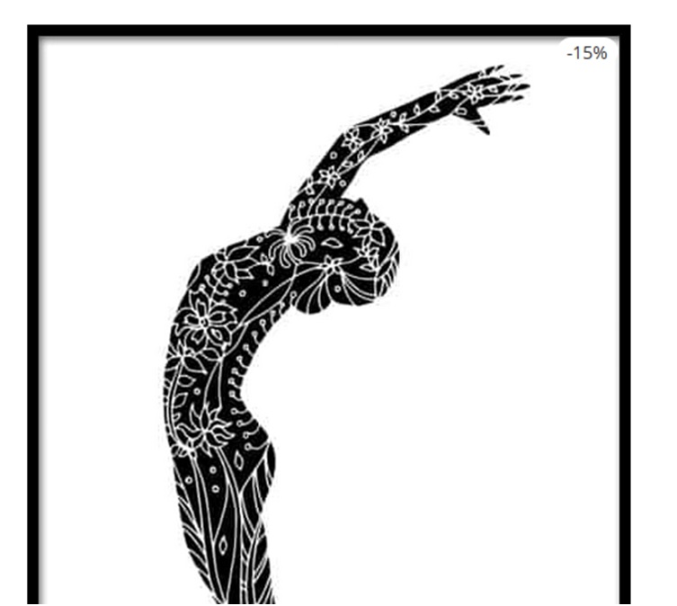 Silhouette of woman doing yoga poster