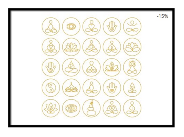 Yoga and meditation outline icons collection poster